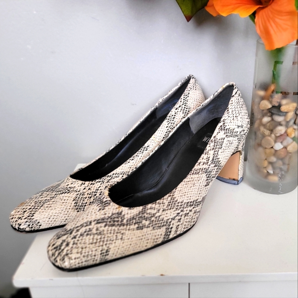 Snakeskin high heels